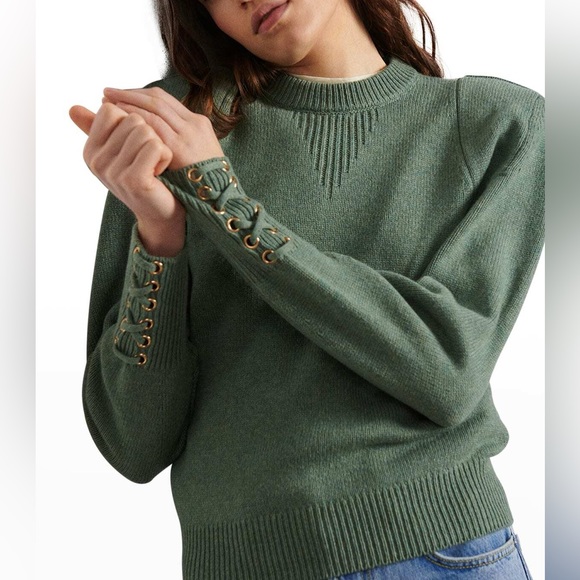 Ba&Sh Keane wool blend Sweater in green, size medium - Picture 10 of 10